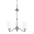 thumbnail image 1 of Nuvo Lighting 61801 - 3 Light (Medium Screw Base) 22" Glenwood Brushed Nickel Finish with White Satin Glass Chandelier Light Fixture (60-1801), 1 of 2
