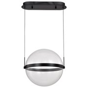 Nuvo Lighting Arvada 16 Inch LED Pendant Matte Black Silk Screened Acrylic Lens - Matte Black