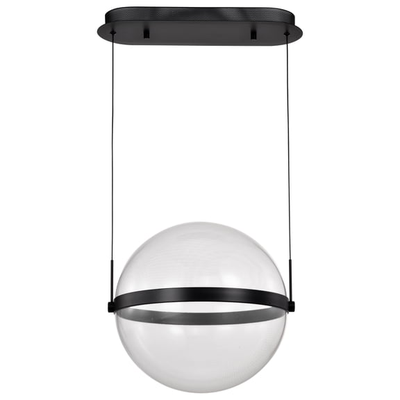 Nuvo Lighting Arvada 16 Inch LED Pendant Matte Black Silk Screened Acrylic Lens - Matte Black