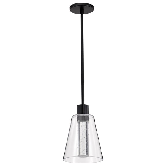 Nuvo Lighting Aura 7 Inch LED Pendant Matte Black K9 Bubble Crystal 3000K CCT - Matte Black