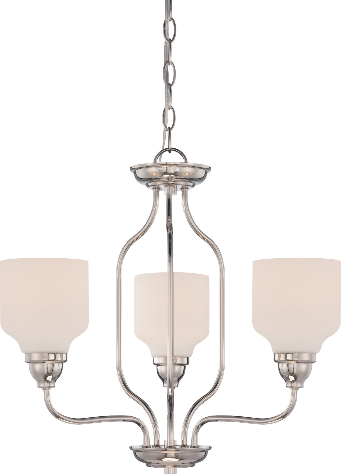 Kirk Polished Nickel 20'' Wide LED Chandelier with 3 Lights