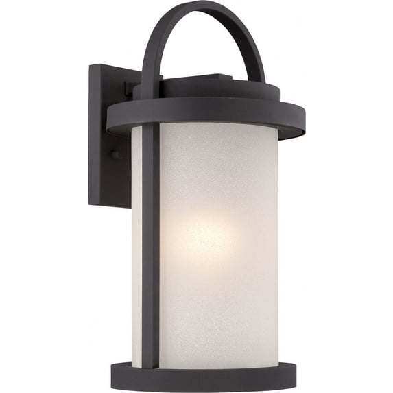 Nuvo Outdoor Wall Fixture,1L,Wht Glass,Blk 62-652