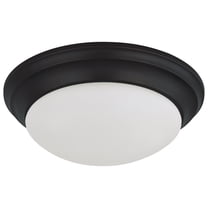 Nuvo Lighting 18W Flush Mount Twist & Lock Fixture LED 12 in. Matte Black Finish Frosted Glass