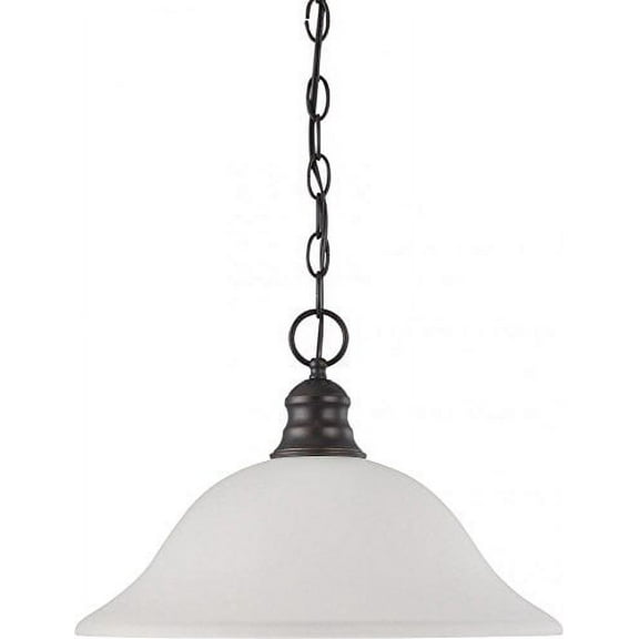 Nuvo Lighting 63363 - 1 Light (Twist and Lock Base) 16" Mahogany Bronze Finish with Frosted Glass Pendant Light Fixture (60-3363)