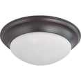 thumbnail image 1 of Nuvo Lighting 63367 - 3 Light (Twist and Lock Base) 17" Flush Mount Mahogany Bronze Finish with Frosted Glass Ceiling Light Fixture (60-3367), 1 of 2