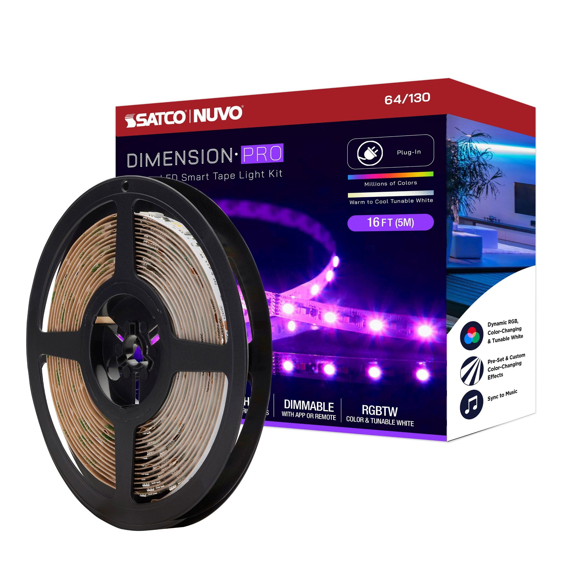Nuvo Lighting - Dimension Pro - 18W LED Tape Light with Plug Connection In