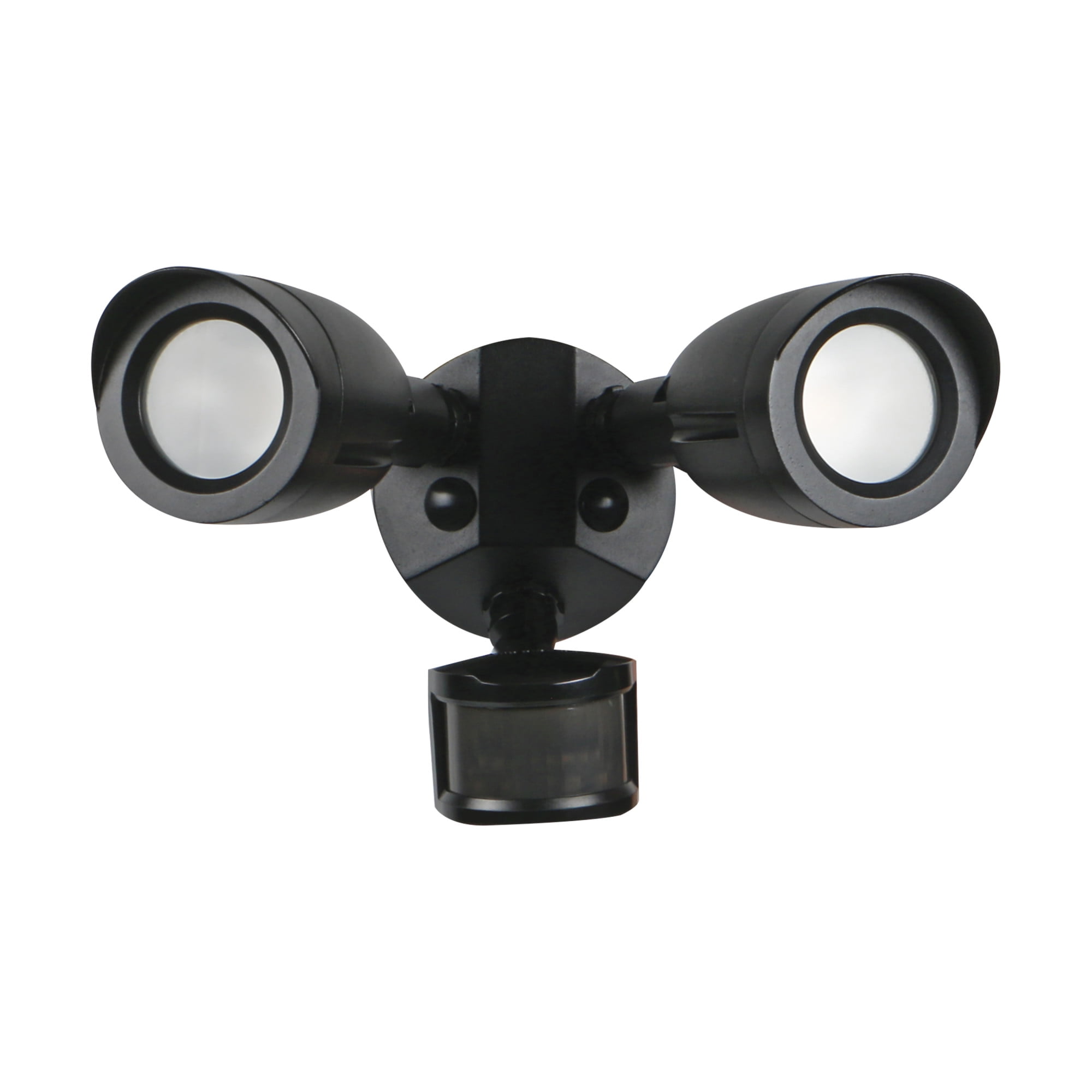 Black Dual Head LED Outdoor Security Flood Light with Motion Sensor