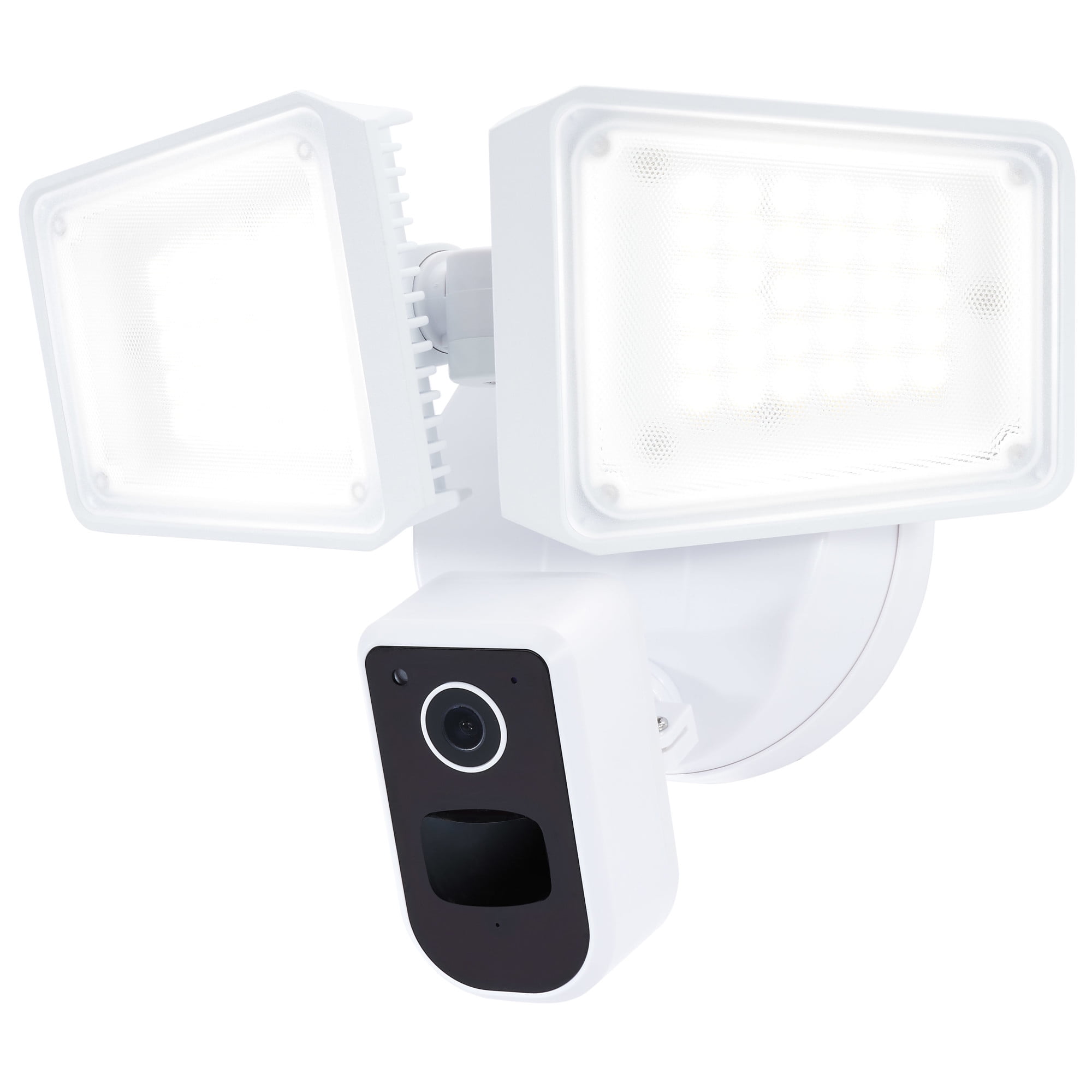 White Wireless Outdoor LED Security Light with Camera