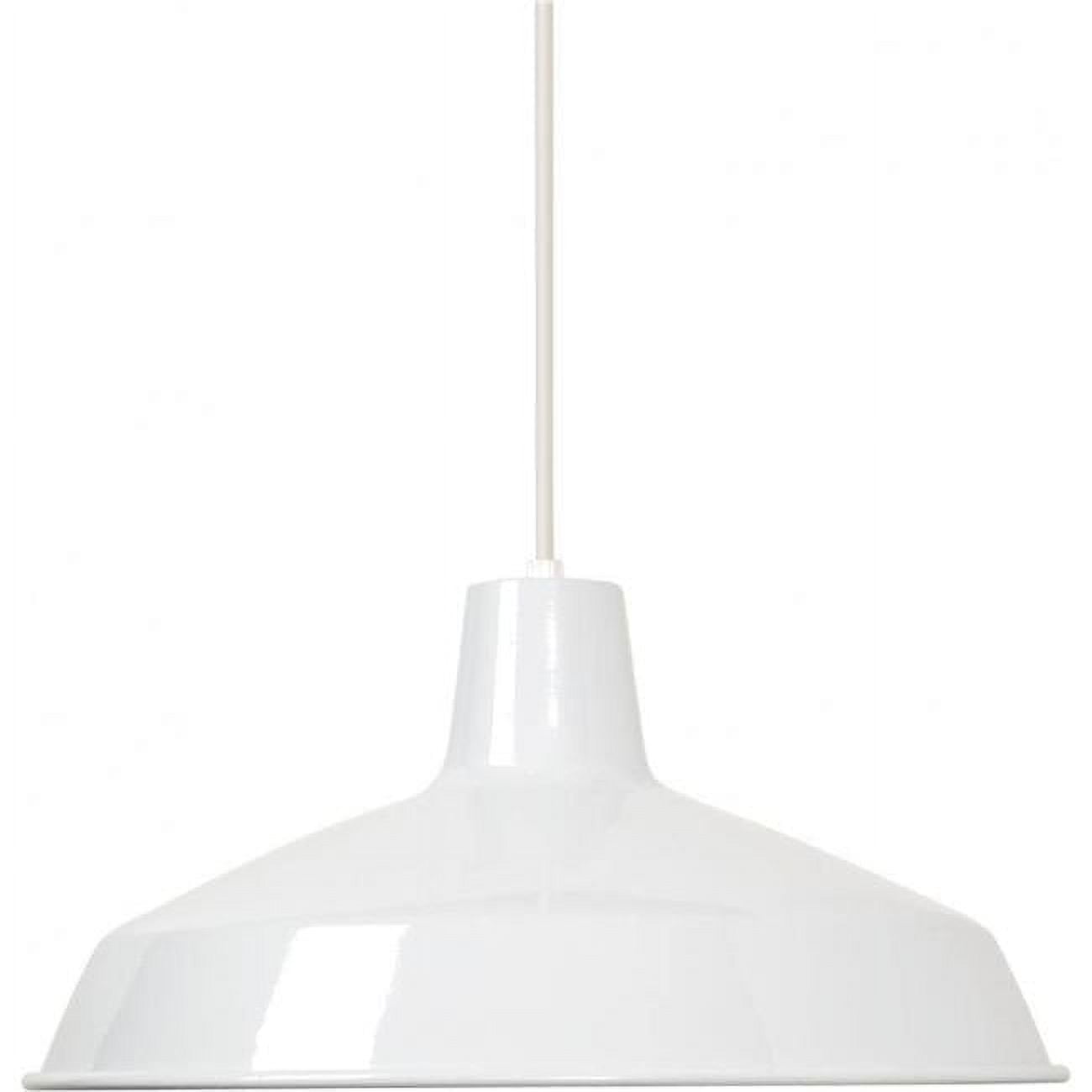 Farmhouse Elegance 16" White Brushed Nickel Pendant Light