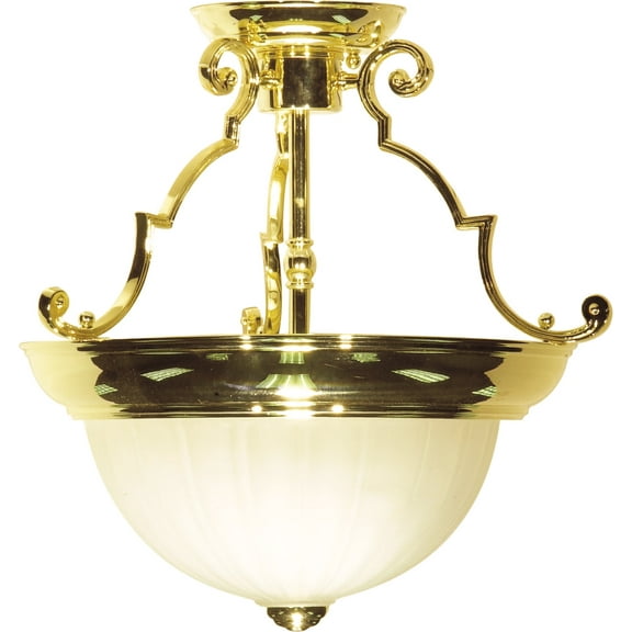 Nuvo Lighting 76/434 2 Light 13" Wide Semi-Flush Bowl Ceiling Fixture - Brass
