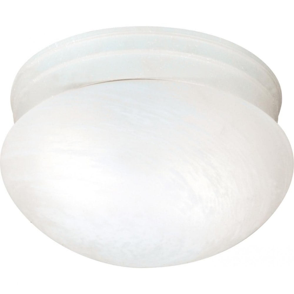 Textured White Glass 10" Flush Mount Drum Ceiling Light