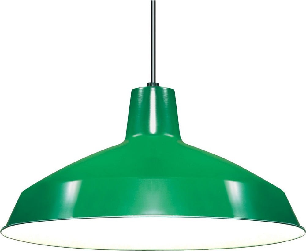 Brushed Nickel 16'' Aluminum Green Warehouse Pendant Light