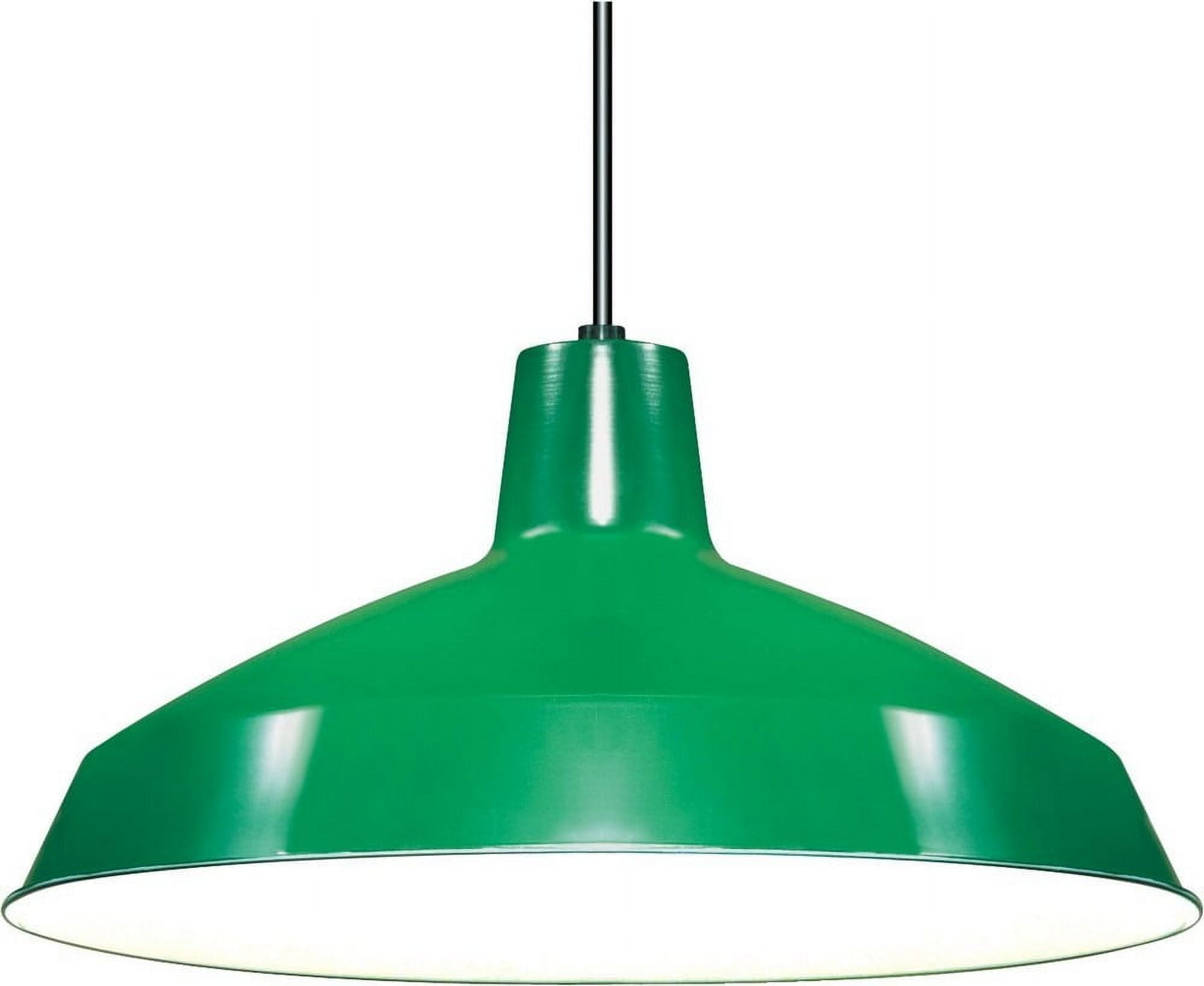 Brushed Nickel 16'' Aluminum Green Warehouse Pendant Light
