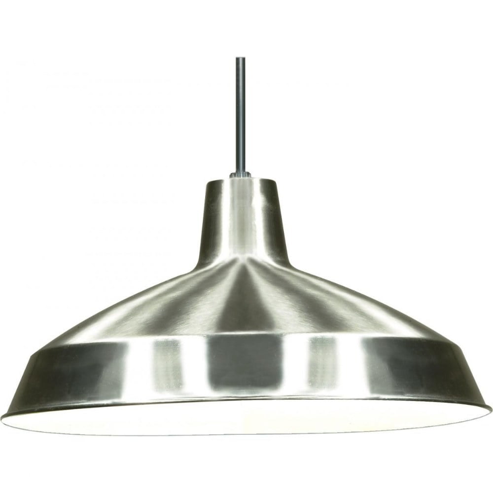 Brushed Nickel 16" Glass Pendant Light with LED Option