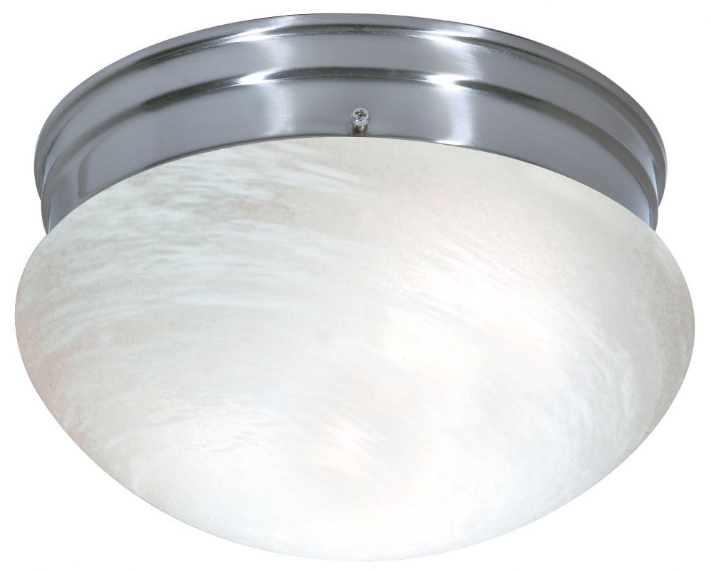 Brushed Nickel Glass 9.5" Flush Mount Ceiling Light