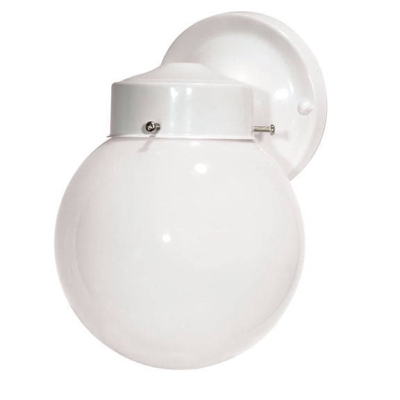 Nuvo Lighting 76/704 Single Light 6" Porch Light with White Globe Shade