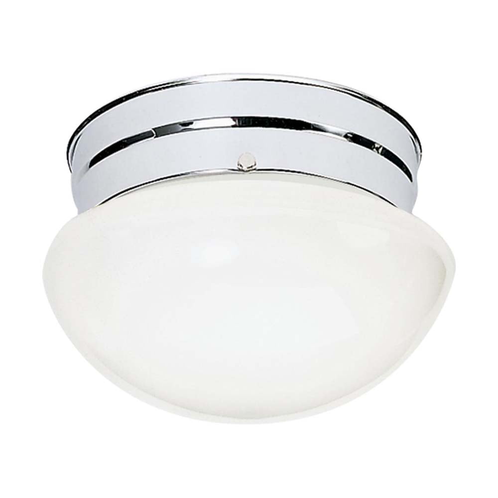 Sleek Polished Chrome 7.5" Drum Flush Mount Ceiling Light