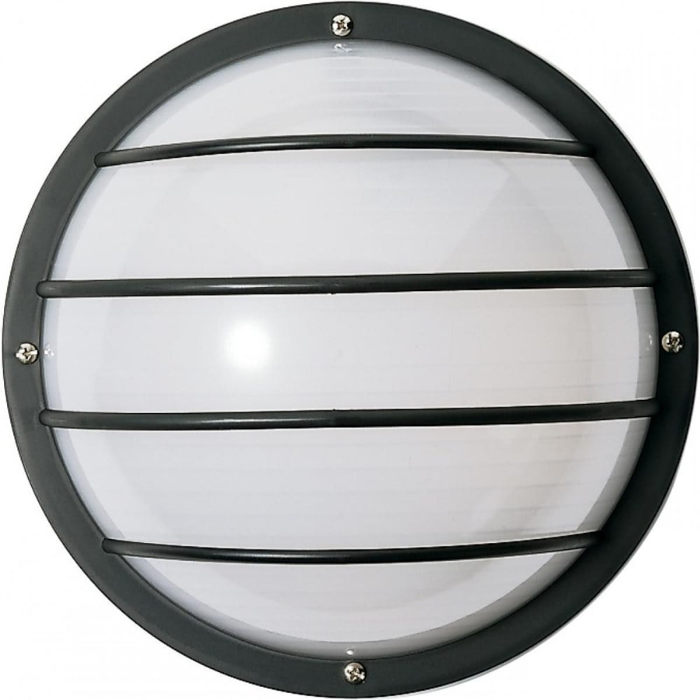 Modern 10" Black Poly Round Cage Outdoor Wall Light