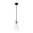 thumbnail image 1 of Nuvo Lighting Alondra 1-Light Mini Pendant Fixture - Black Finish with Clear Glass, 1 of 2