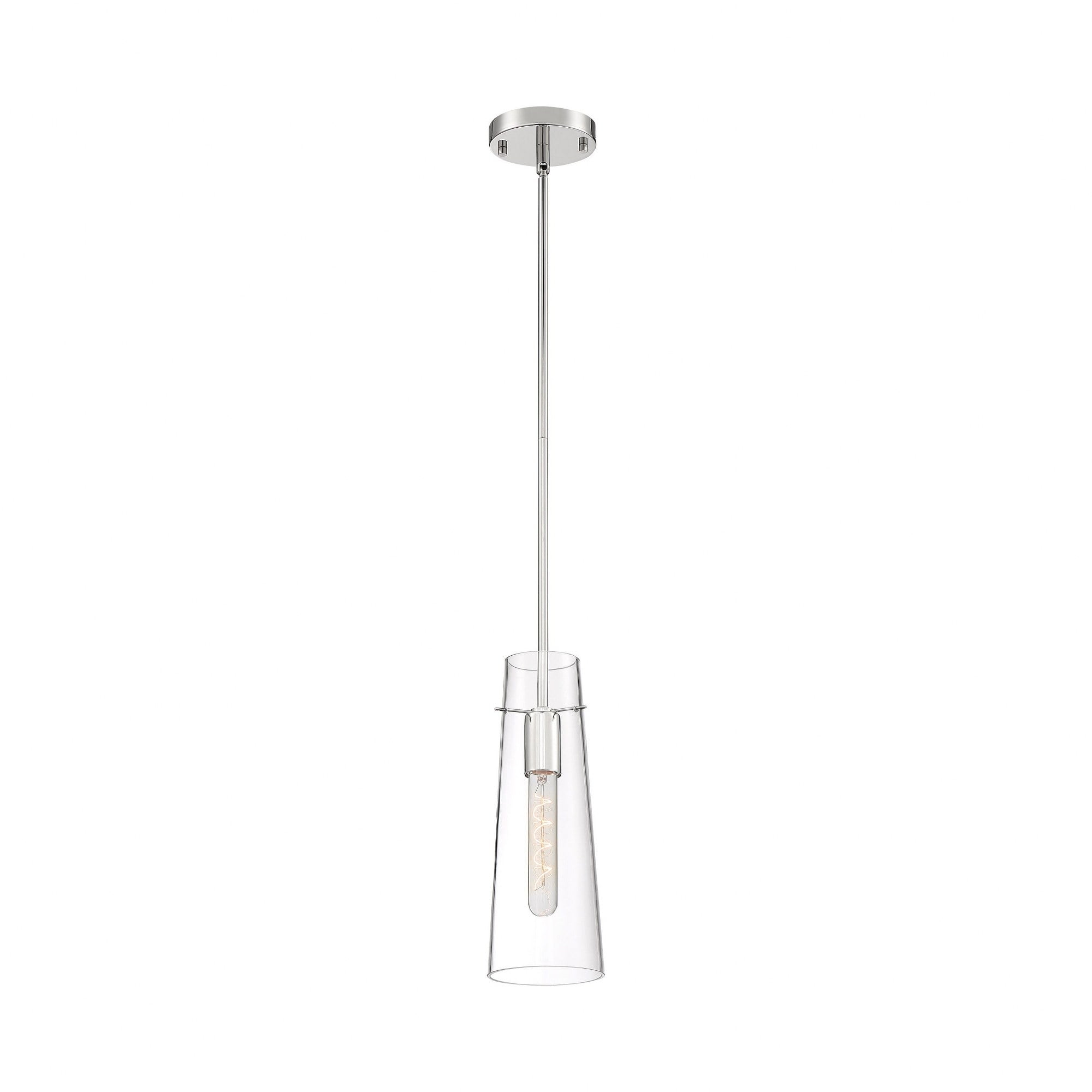Alondra Polished Nickel Mini Jar Pendant Light with Clear Glass
