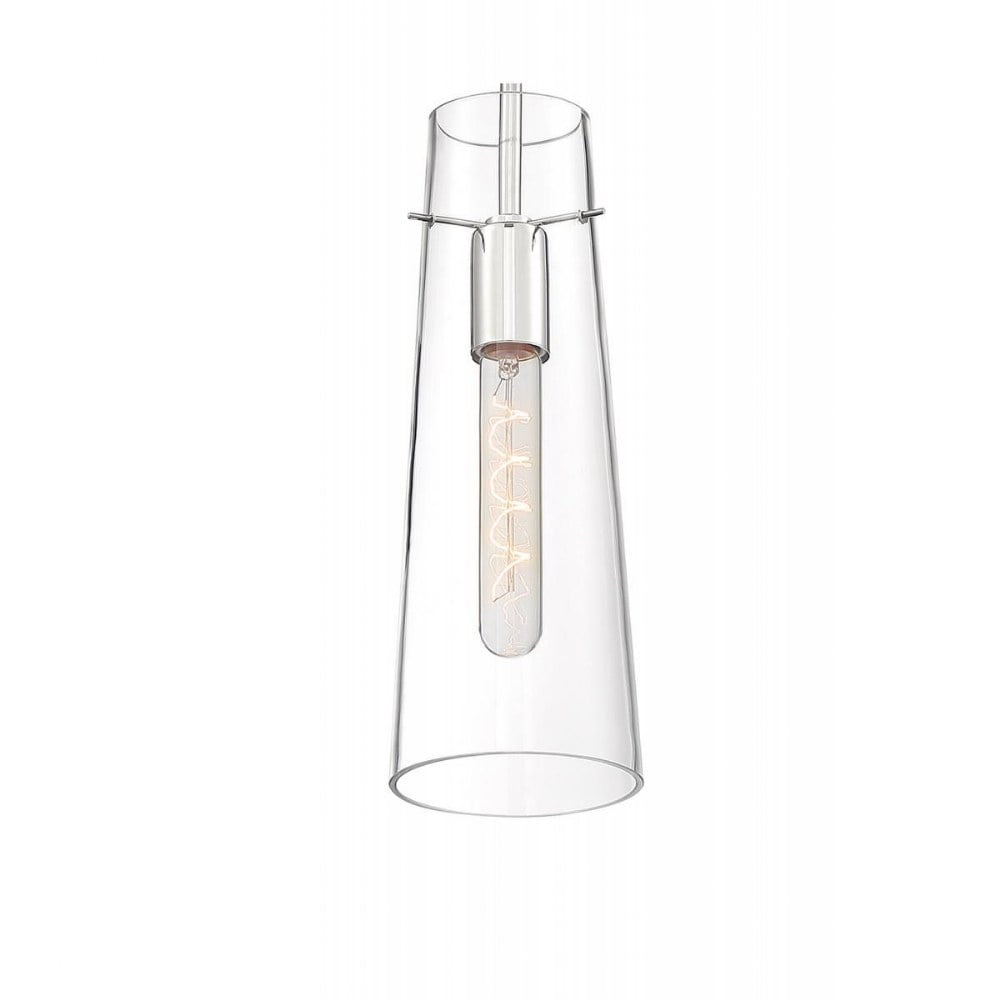 Alondra Polished Nickel Mini Jar Pendant Light with Clear Glass