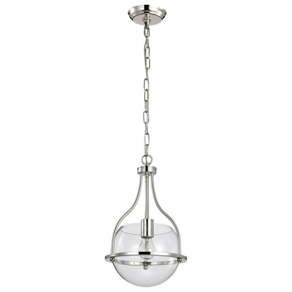 Nuvo Lighting Amado 1 Light Pendant - 10 Inches - Polished Nickel Finish - Clear Glass - Polished Nickel