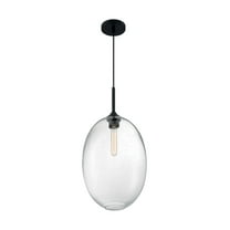 60/7028-Nuvo Lighting-Aria-1 Light Large Pendant in Transitional Style-11.63 Inches Wide by 23.25 Inches High-Matte Black Finish -Traditional