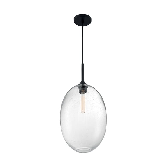 60/7028-Nuvo Lighting-Aria-1 Light Large Pendant in Transitional Style-11.63 Inches Wide by 23.25 Inches High-Matte Black Finish -Traditional