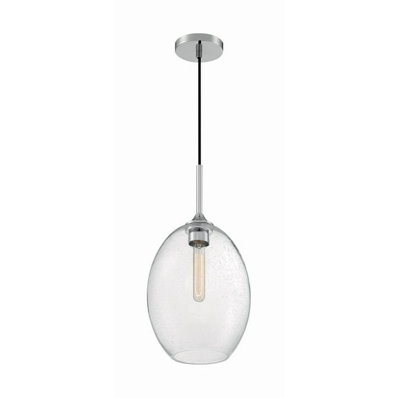 60/7037-Nuvo Lighting-Aria-1 Light Medium Pendant in Transitional Style-9.63 Inches Wide by 19.13 Inches High-Polished Nickel Finish    -Traditional