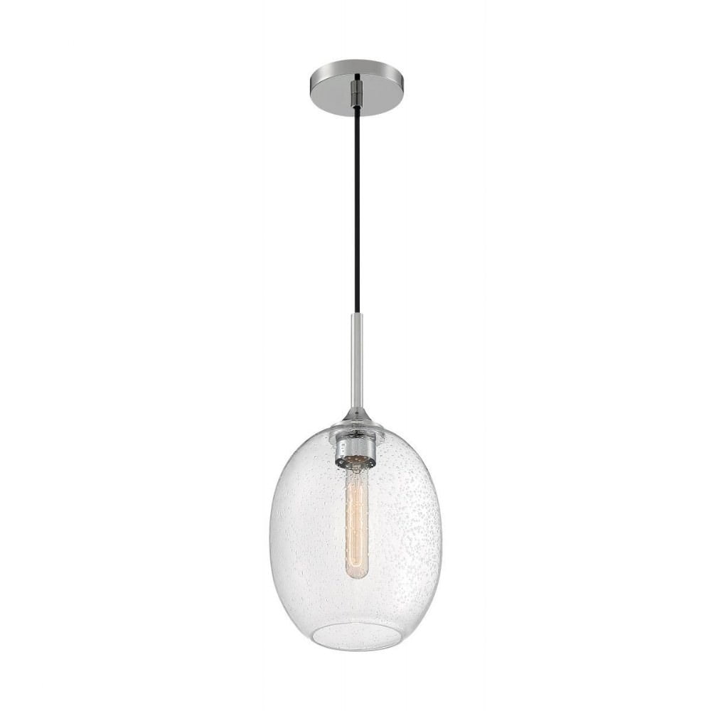 Aria 17" Polished Nickel Glass Pendant Light