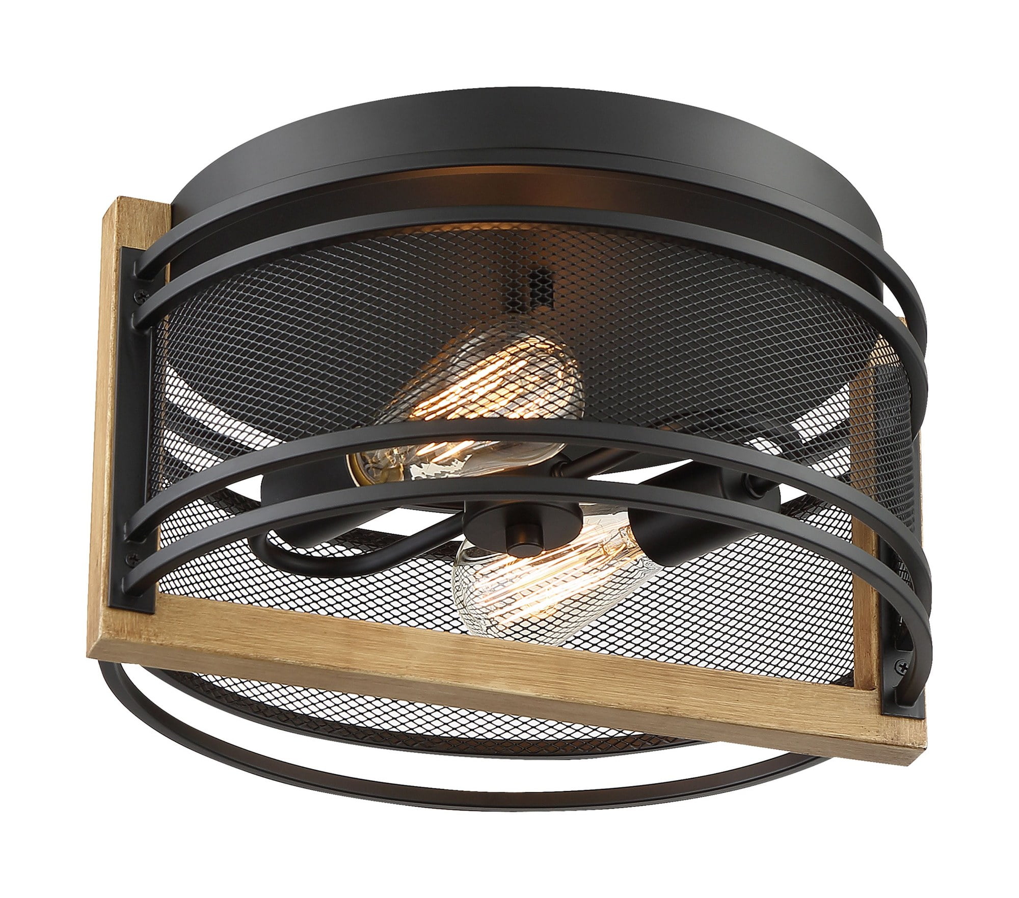 Atelier Vintage 14.25" Black Glass Flush Mount Light