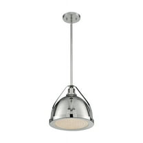 60/7212-Nuvo Lighting-Barbett-1 Light Medium Pendant in Traditional Style-10 Inches Wide by 3.5 Inches High-Polished Nickel Finish