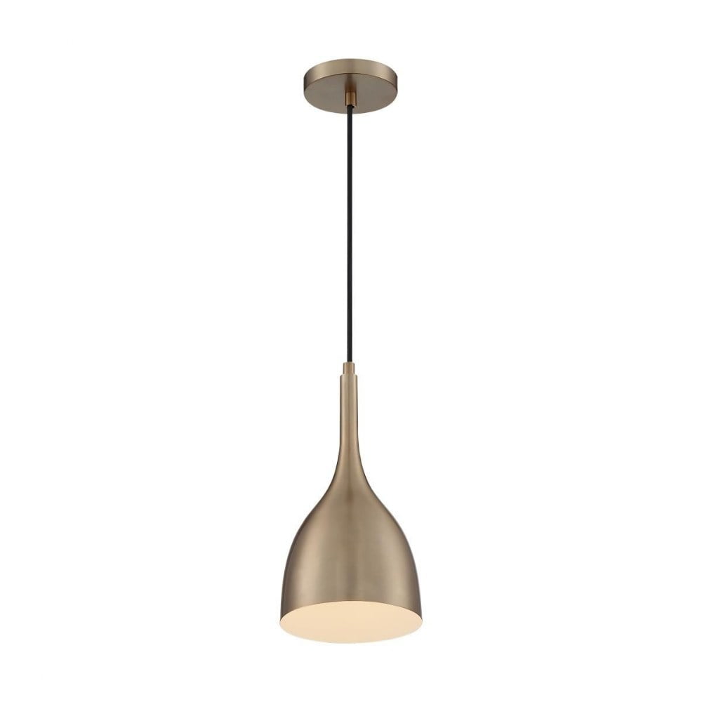 Bellcap Small Burnished Brass Pendant Light with LED Option