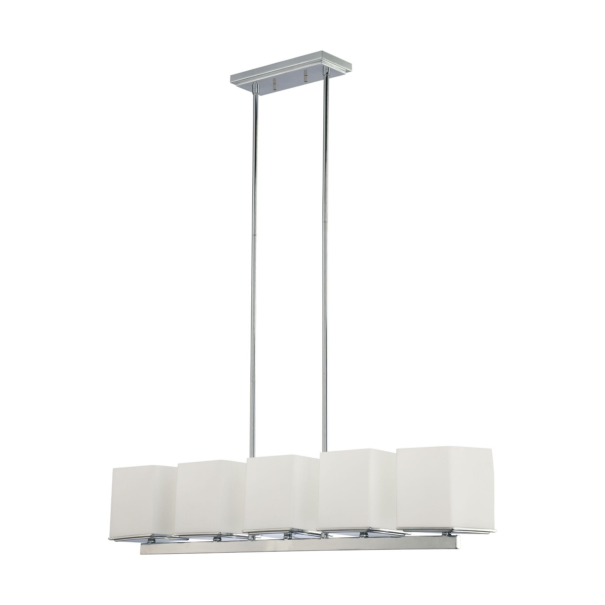 Bento 37.5" Chrome 5-Light Linear Chandelier