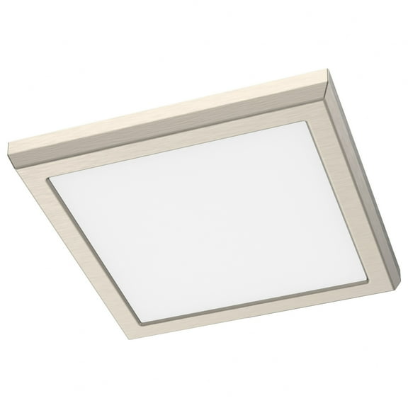 Blink Performer - Light Brushed Nickel/Silver Utilitarian LED Aluminum Flush Mount Light