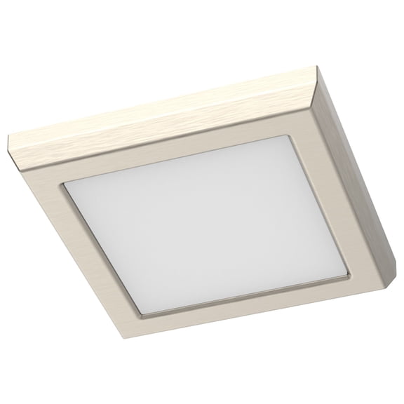 Blink Performer - Light Brushed Nickel/Silver Utilitarian LED Aluminum Flush Mount Light