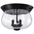 thumbnail image 1 of Nuvo Lighting Boliver 3 Light Flush Mount - Matte Black Finish - Clear Seeded Glass, 1 of 15