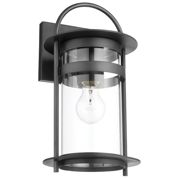 Nuvo Lighting Bracer 1 Light Medium Wall Lantern Matte Black Finish with Clear Glass