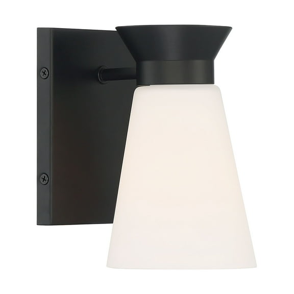 Nuvo Lighting Caleta - 1 Light Sconce with Cylindrical Glass - Black Finish