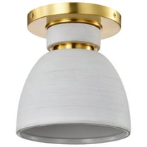 Nuvo Lighting Collins - 8 Inch Flush Mount - with white Ceramic - Brushed Brass