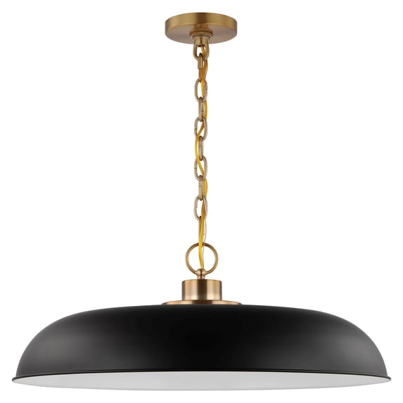 Nuvo Lighting Colony 1 Light Large Pendant Matte Black with Burnished Brass