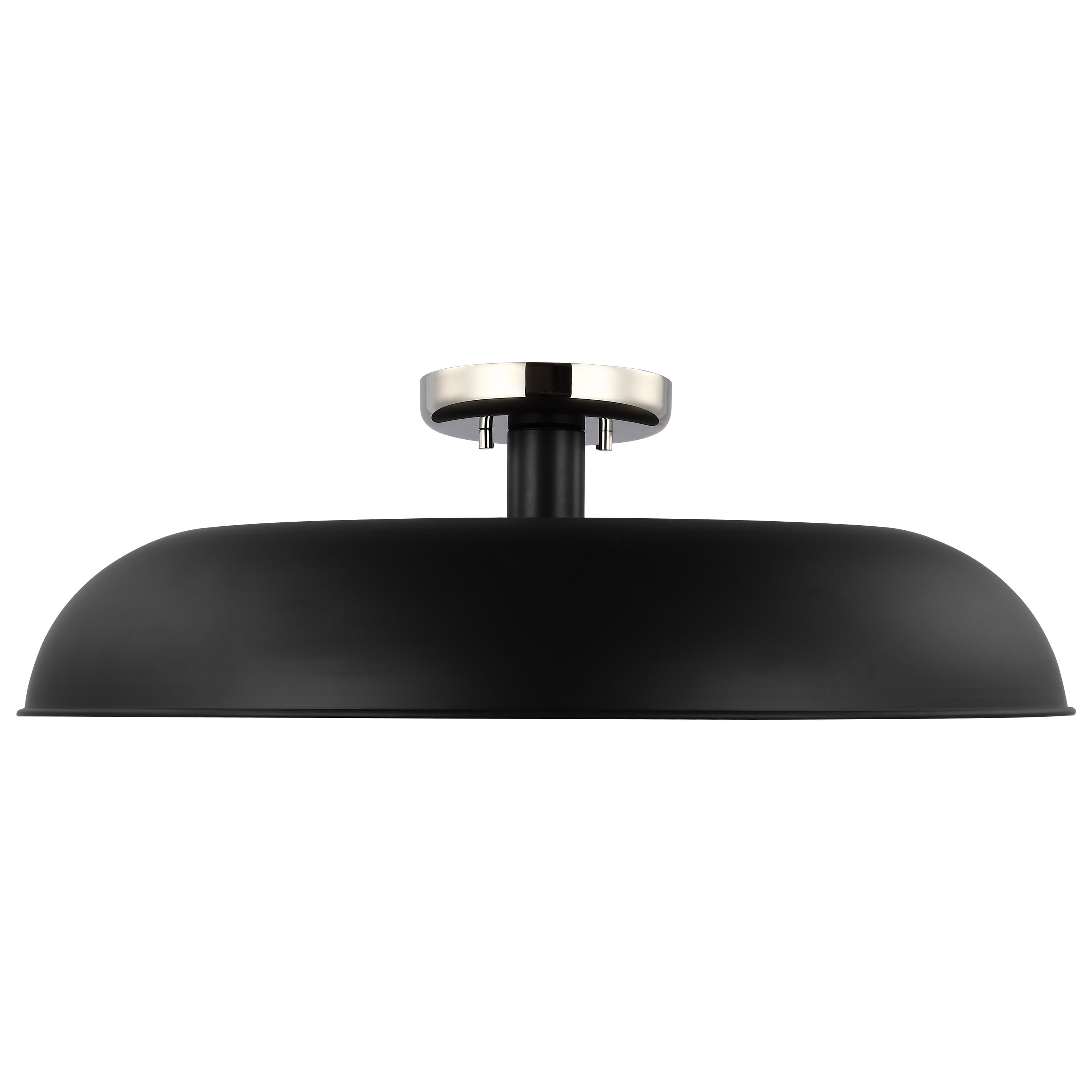 Colony 24" Matte Black & Polished Nickel Modern Bowl Flush Mount