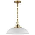 thumbnail image 1 of Nuvo Lighting Colony 1 Light Small Pendant Matte White with Burnished Brass, 1 of 4
