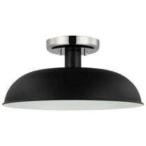 Nuvo Lighting Colony - 1 Light - Small Semi-Flush Mount Fixture - Matte Black with Polished Nickel