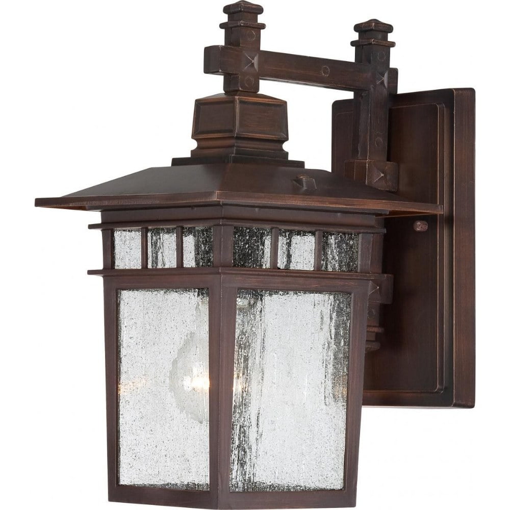 Bronze 12" Dimmable Outdoor Lantern Wall Sconce