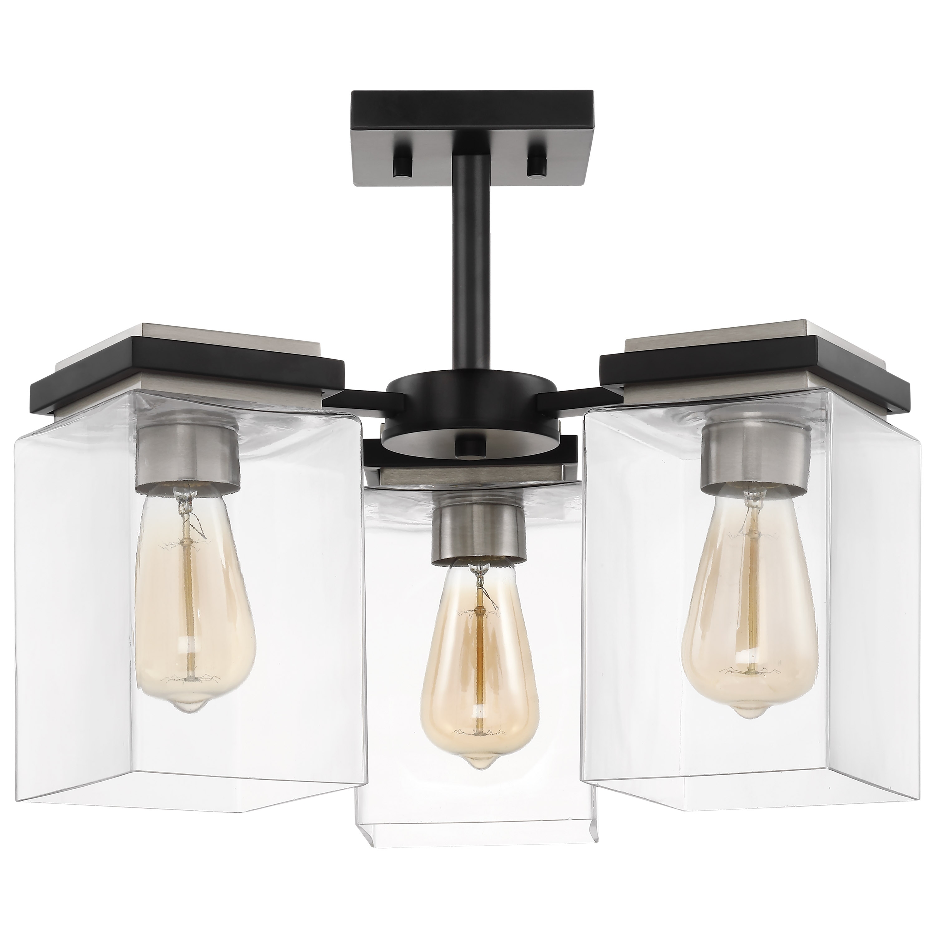 Livex Lighting - Bellingham - 3 Light Large Semi-Flush Mount In Mid ...