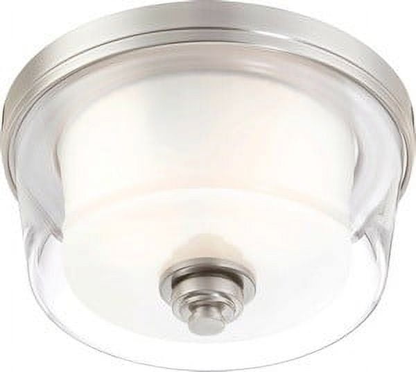 Brushed Nickel 7" Contemporary Drum Flush Mount Light