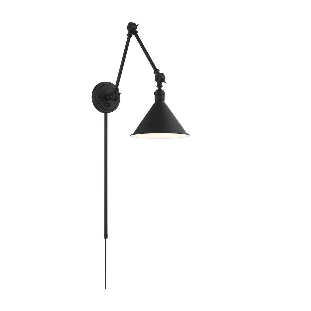 Delancey Matte Black Swing Arm Lamp with Multi-Position Arms