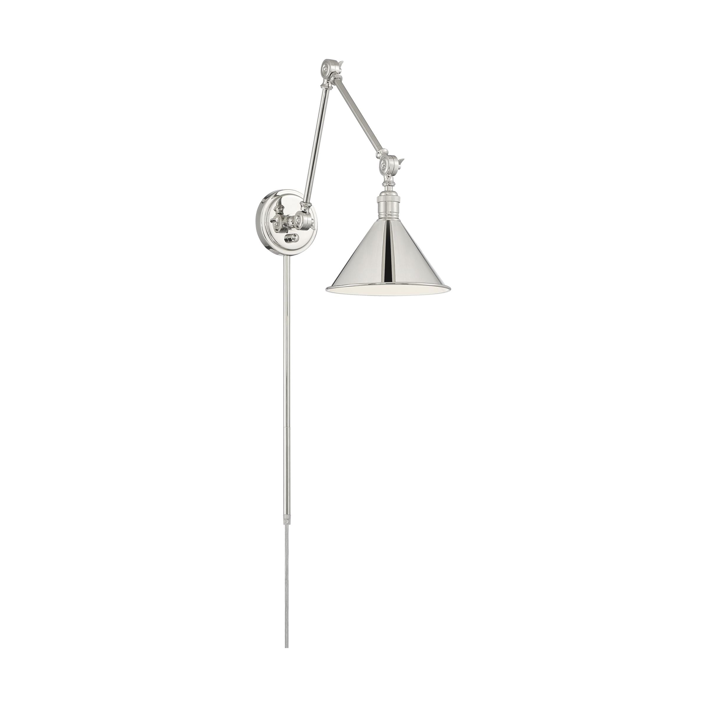 Delancey 10'' Polished Nickel Modern Industrial Swing Arm Lamp