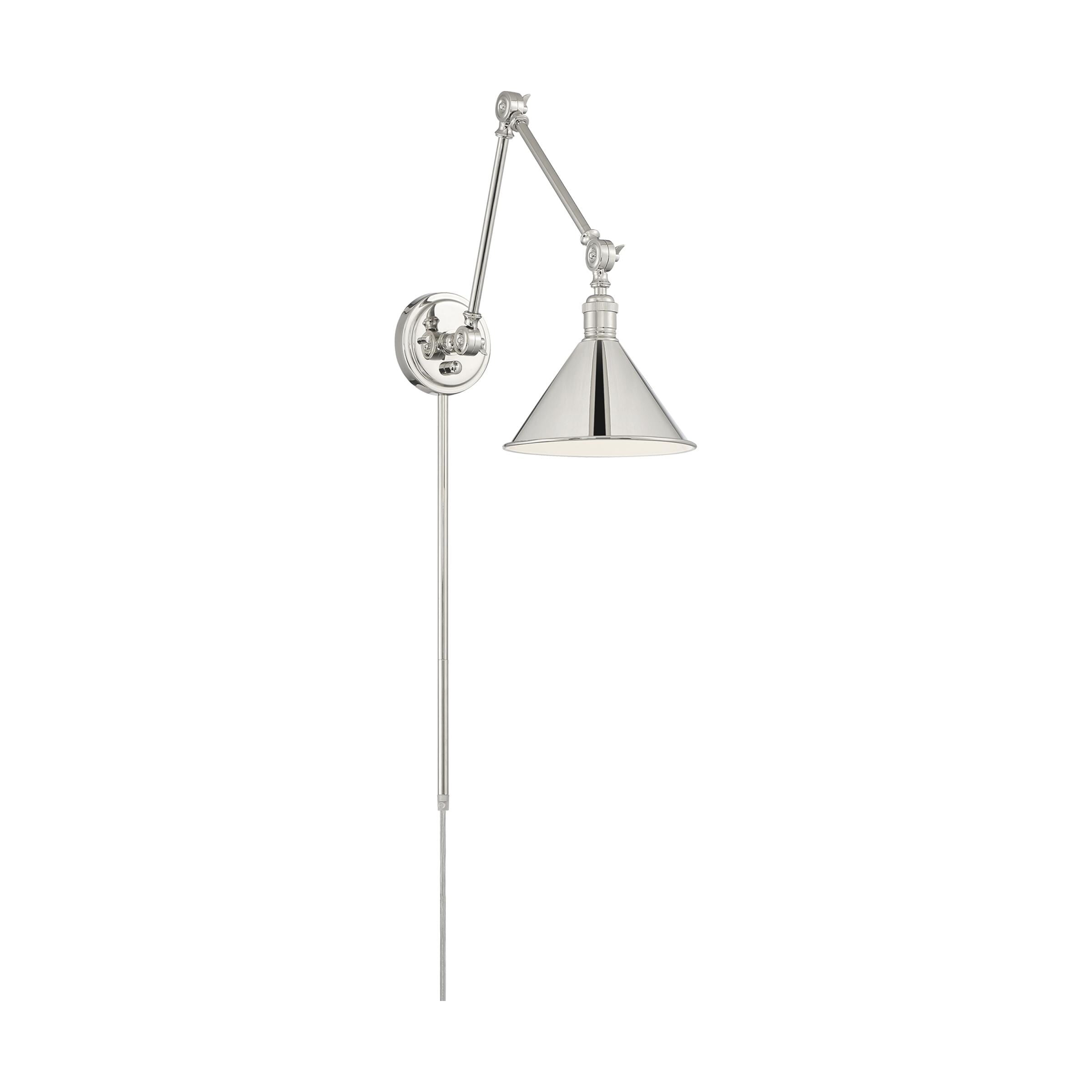 Delancey 10'' Polished Nickel Modern Industrial Swing Arm Lamp